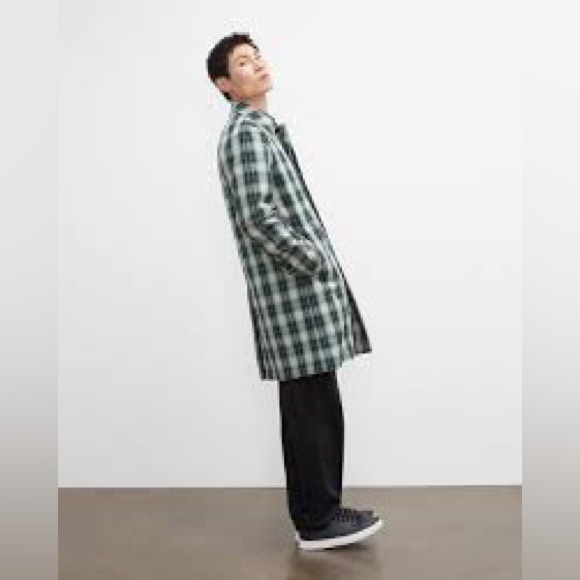 New With Tags Men’s XL Club Monaco Patterned Mac Coat Plaid - Picture 4 of 11